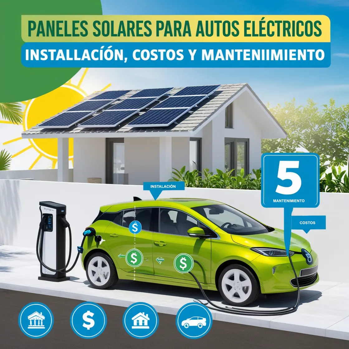 Paneles solares para autos eléctricos: Instalación, costos y mantenimiento